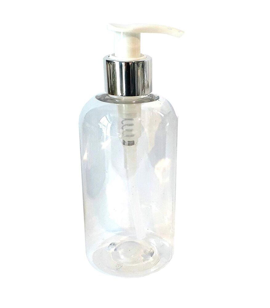 Empty Pump lotion dispenser bottles 250ml - SILVER & WHITE