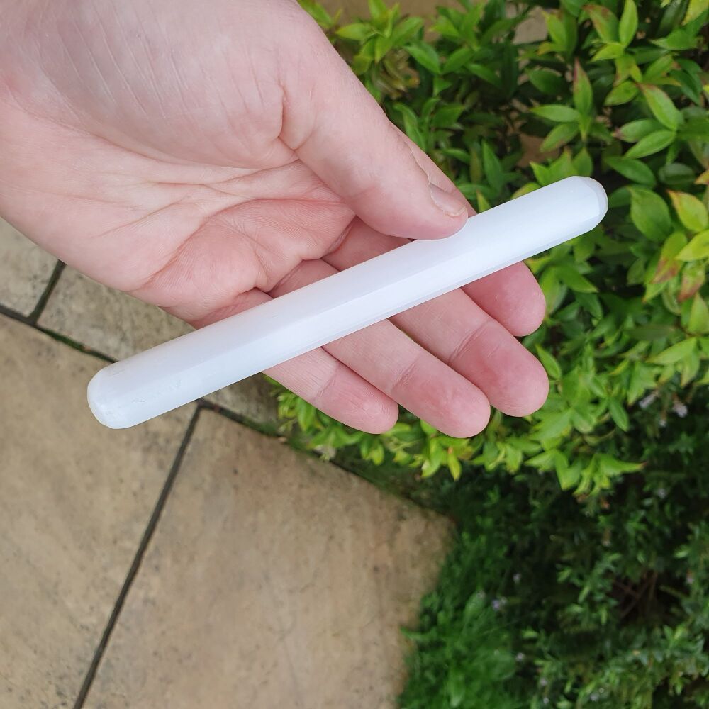 Selenite Wand 15cm - Round both ends