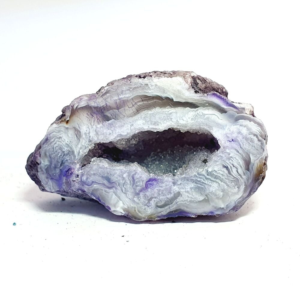 Polished Purple Half Agate Geode Crystal 40g 5cm x 3cm
