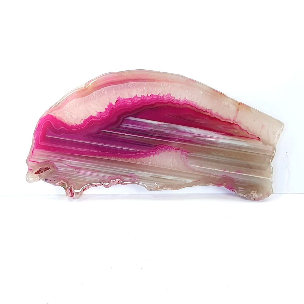 Polished Pink Agate Crystal Slice
