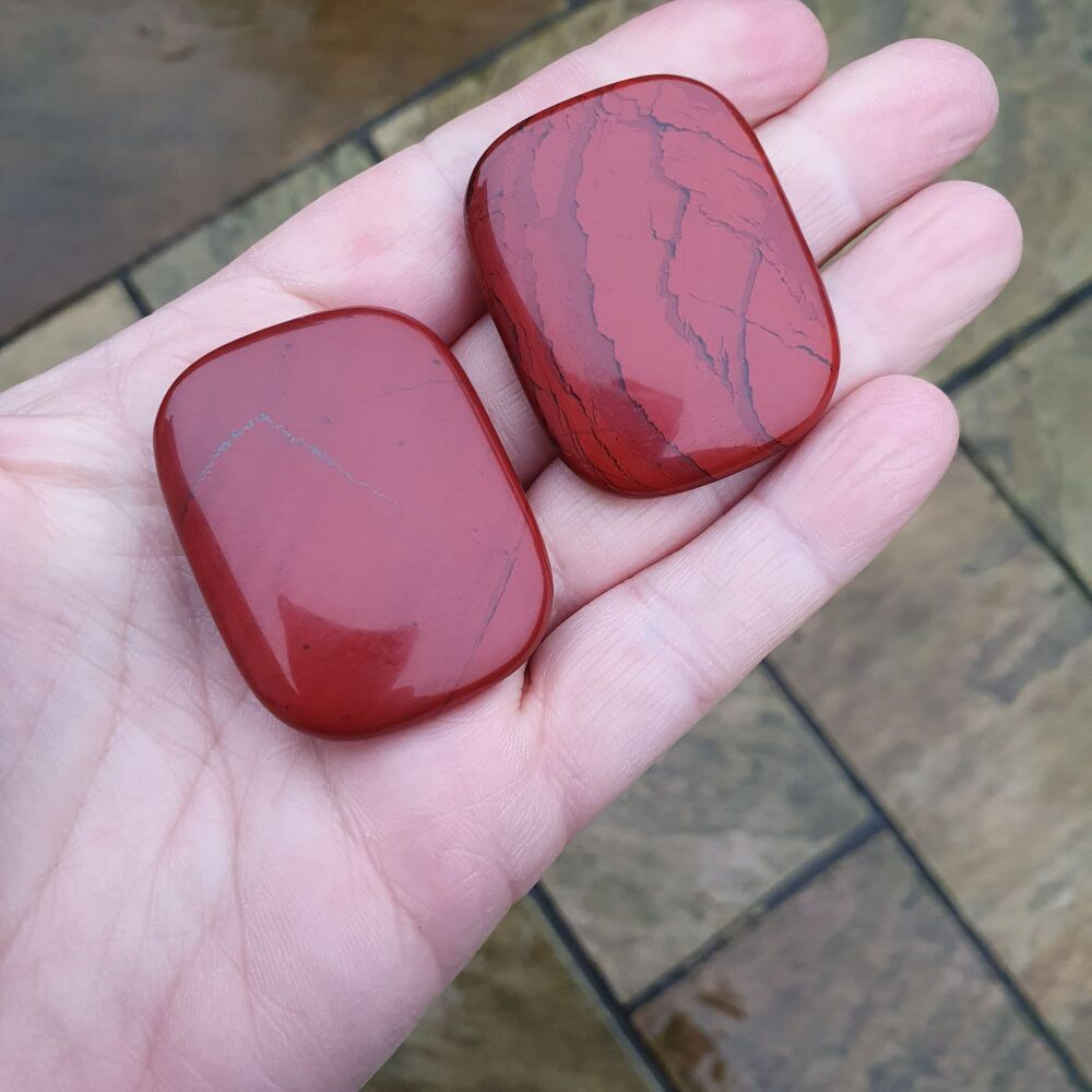 Polished Red Jasper Crystal Worry Stone