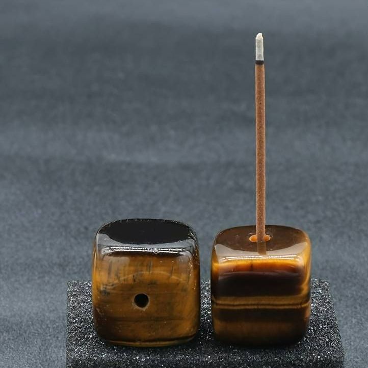 Square Tigers Eye incense holder