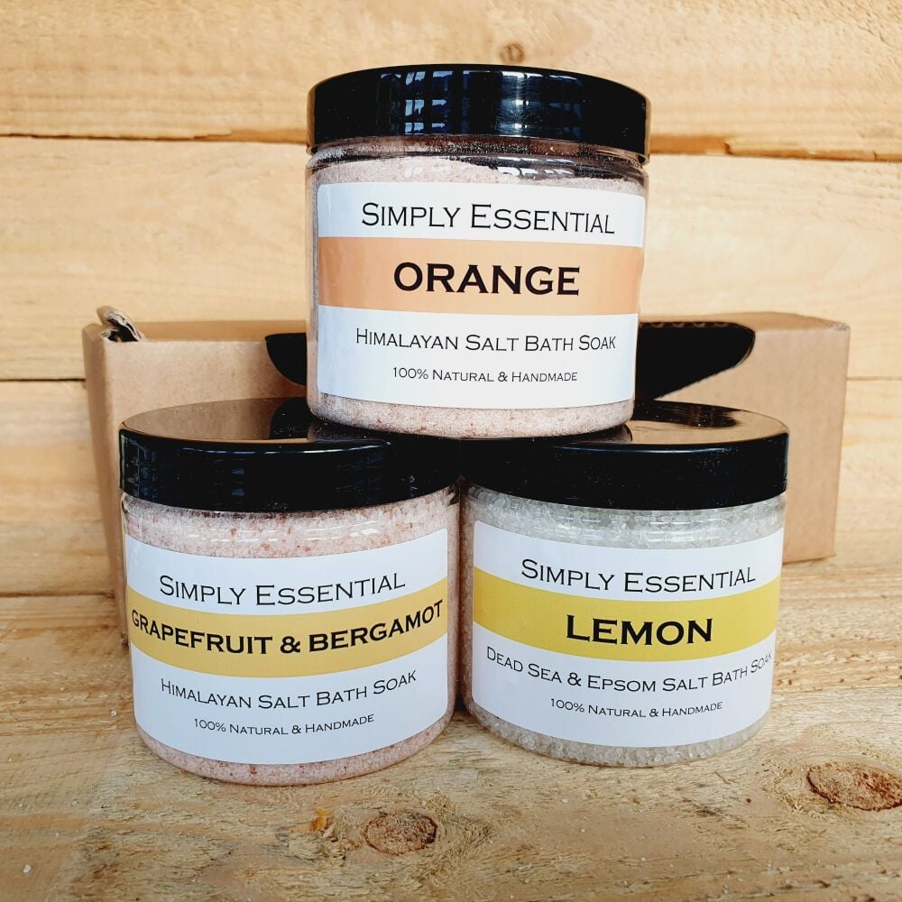 Bath Salts Gift set box - Grapefruit & Bergamot, Orange and Lemon