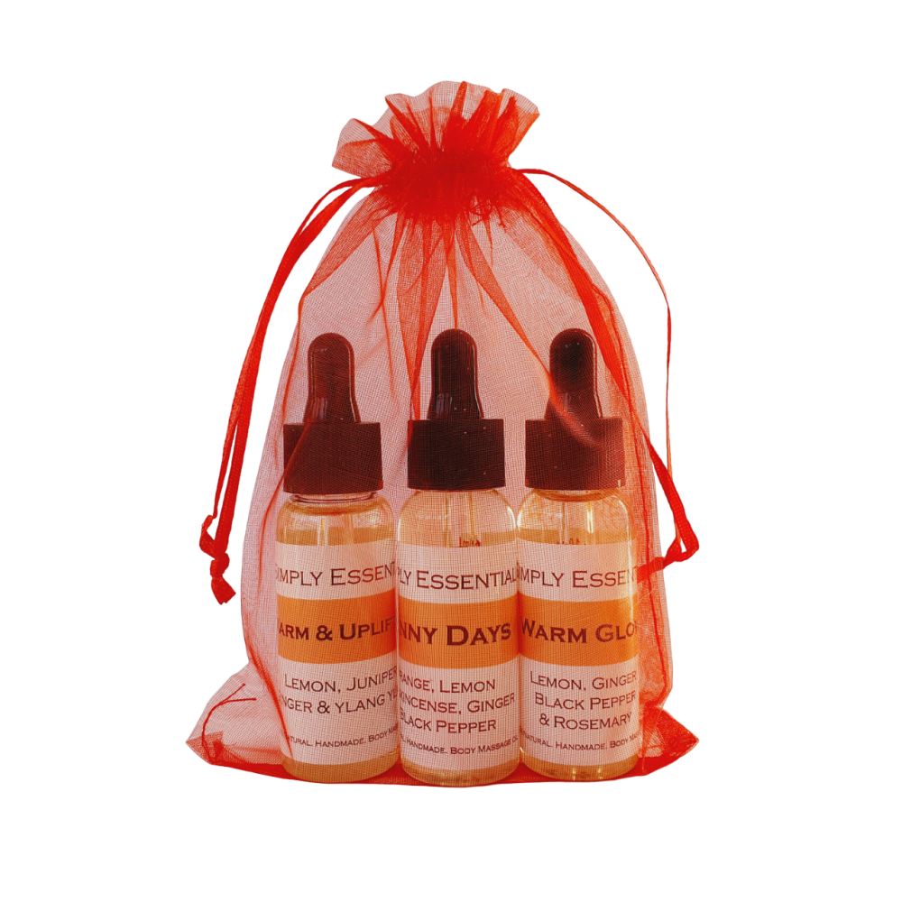 Warming Massage oil blends - Red Gift Bag