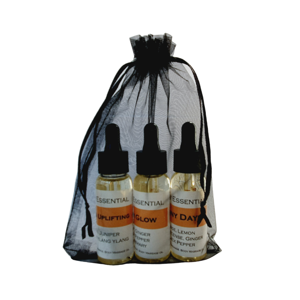 Warming Massage oil blends - Black Gift Bag