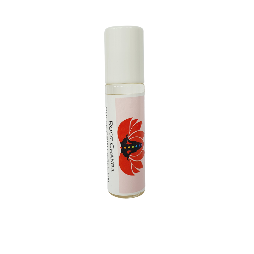 ROOT CHAKRA PULSE POINT ROLL ON OIL - Cedarwood, Patchouli and Frankincense.