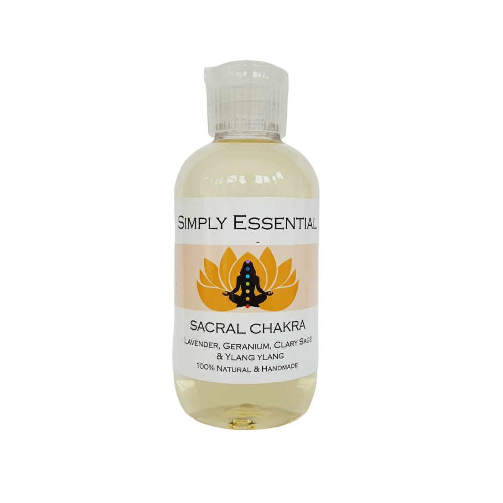 SACRAL CHAKRA MASSAGE OIL with Lavender, Geranium, Clary sage and Ylang yla