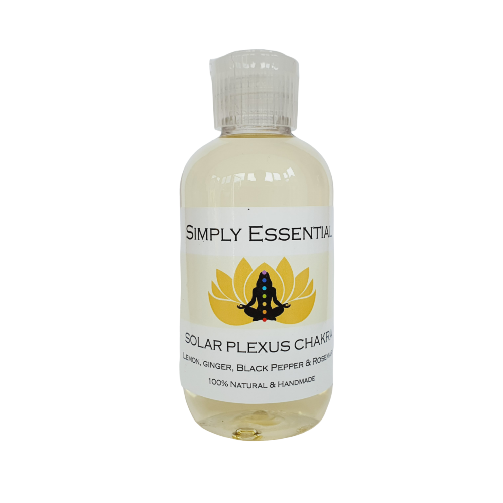 SOLAR PLEXUS CHAKRA MASSAGE OIL with Lemon, Ginger, Black Pepper and Rosema