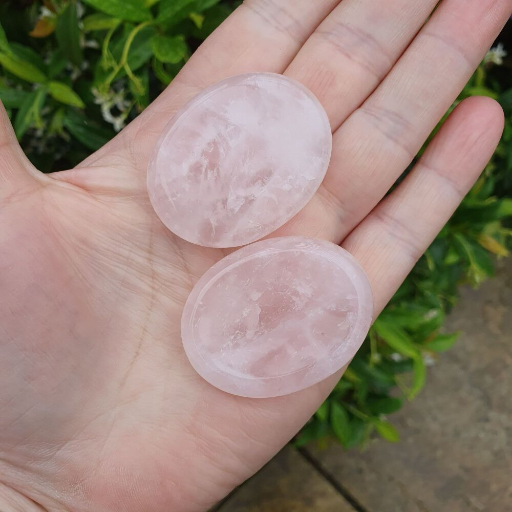 Rose Quartz Worry Thumb Stone