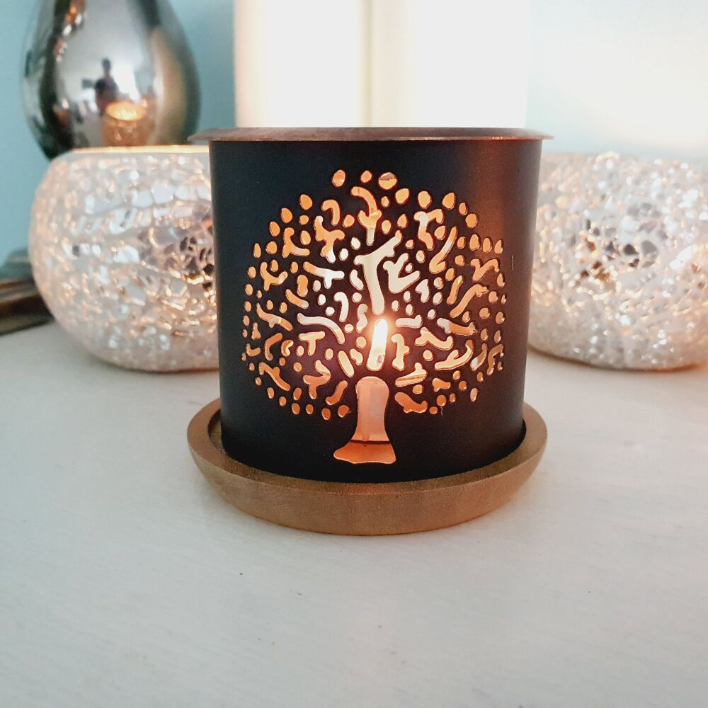 Aromafume incense diffuser with Wooden coaster - Tree of life