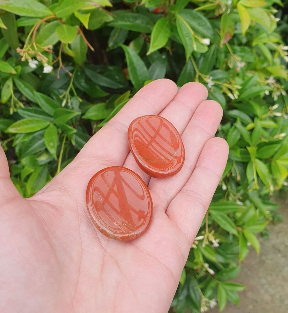 Red Jasper Worry Thumb Stone: Grounding and Vitality