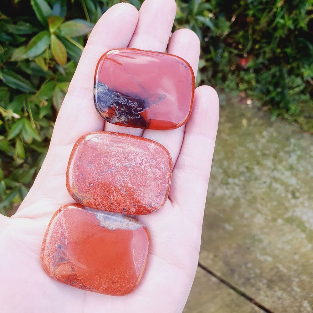 Red Jasper Worry Palm Stone