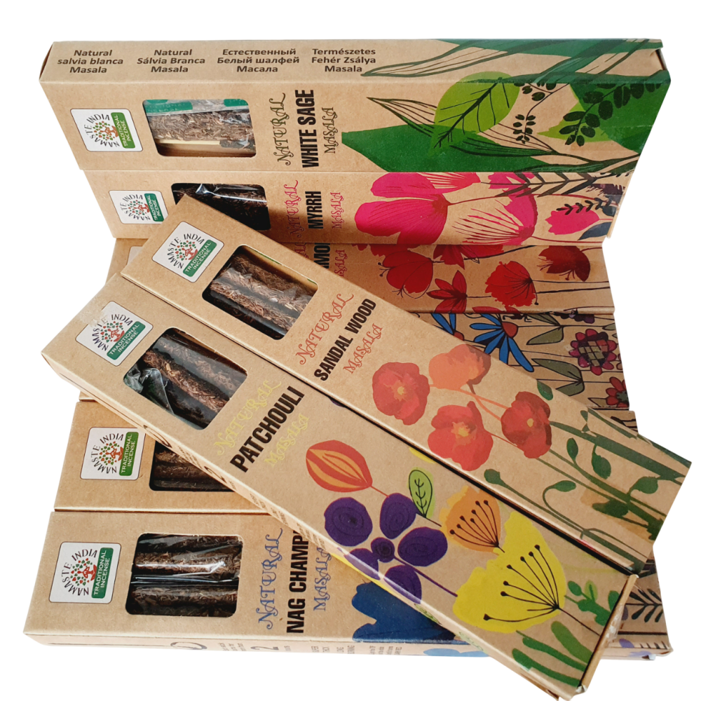 3 Mixed Packs of Namaste hand rolled Botanical Masala incense sticks