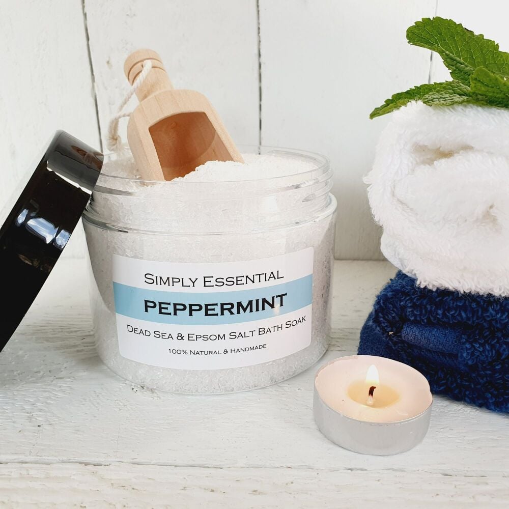 PEPPERMINT Dead Sea & Epsom Bath Salts with Scoop 500g