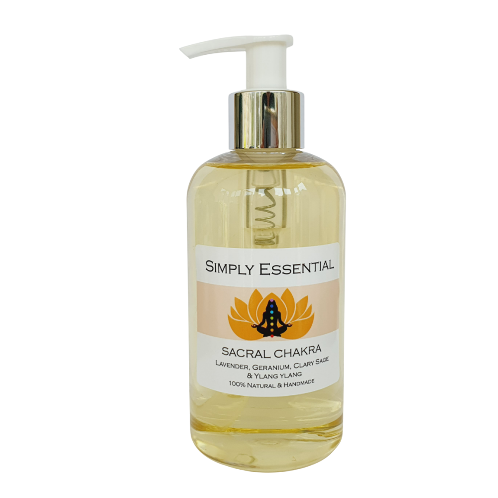 SACRAL CHAKRA MASSAGE OIL with Lavender, Geranium, Clary sage and Ylang yla