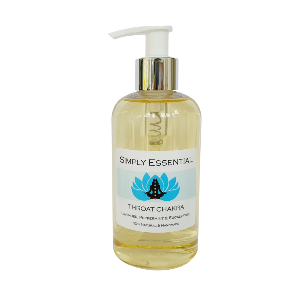THROAT CHAKRA MASSAGE OIL with Lavender, Peppermint and Eucalyptus 250ml