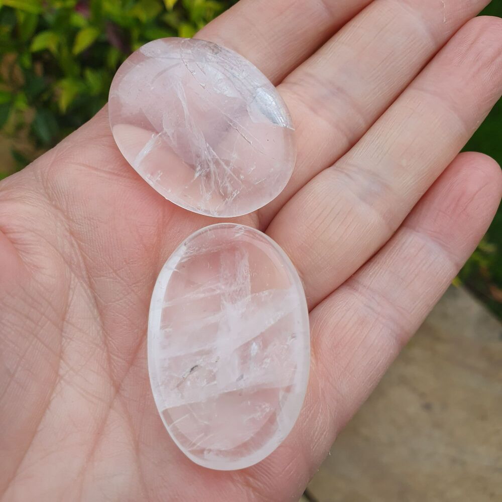 Clear Quartz Worry Thumb Stone