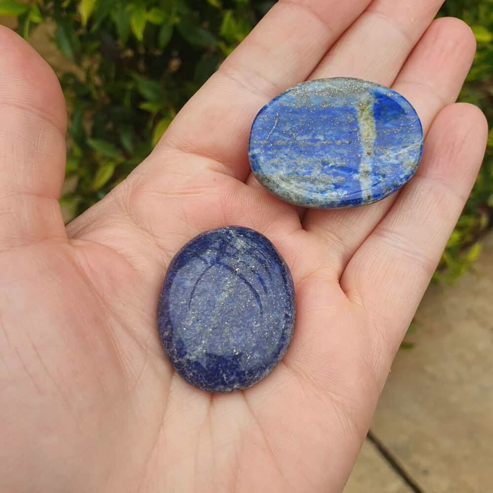 Lapis Lazuli Worry Thumb Stone: Wisdom and Intuition