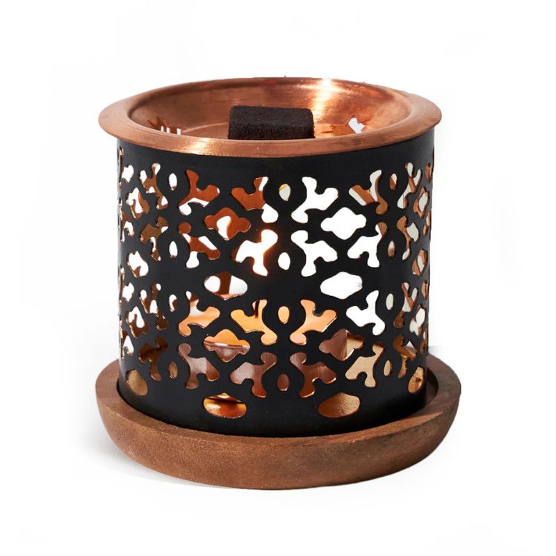 Aromafume incense diffuser with Wooden coaster - Snowflake