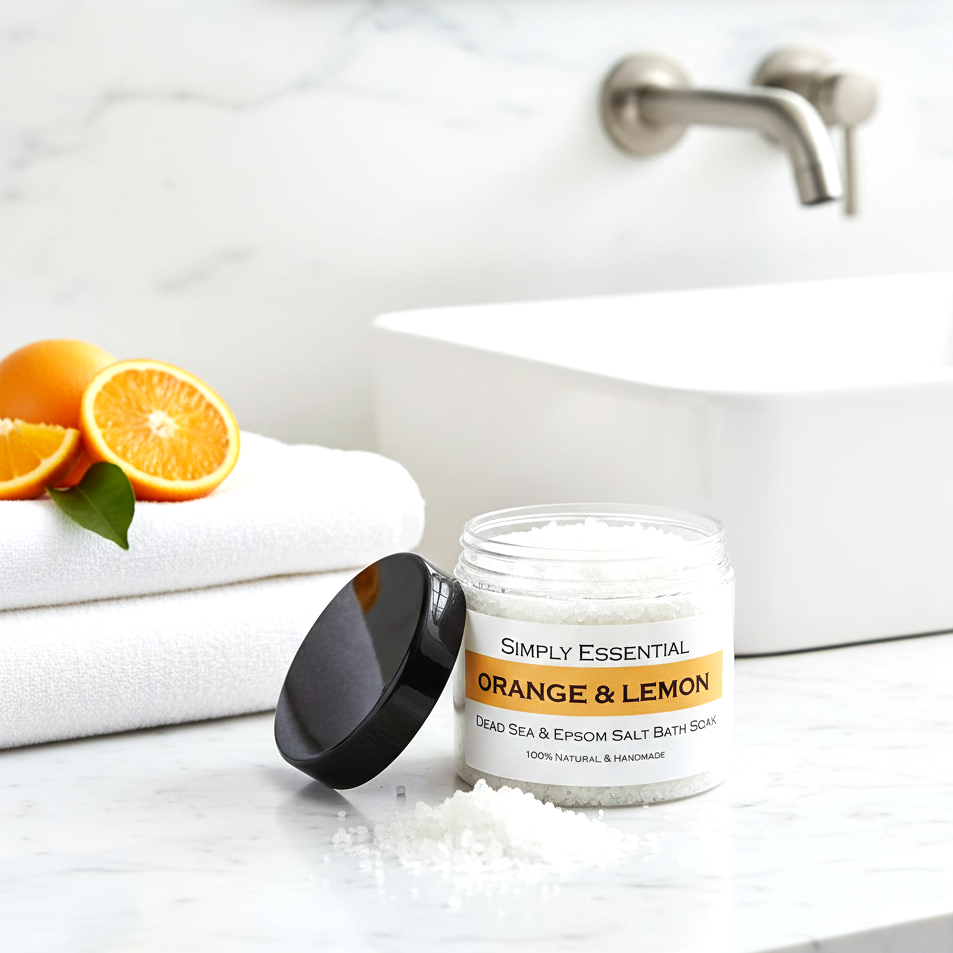 ORANGE & LEMON Dead Sea & Epsom Bath Salts 225g