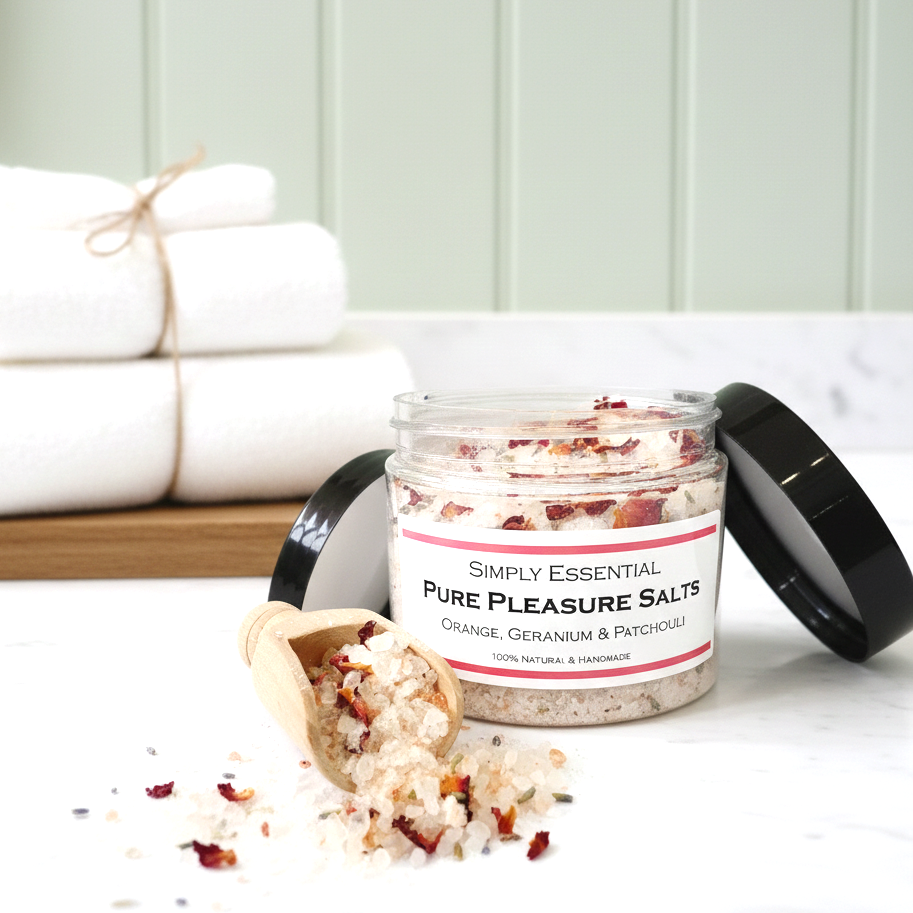 PURE PLEASURE Magnesium and Pink Himalayan Bath Salts with scoop 500g LARGE