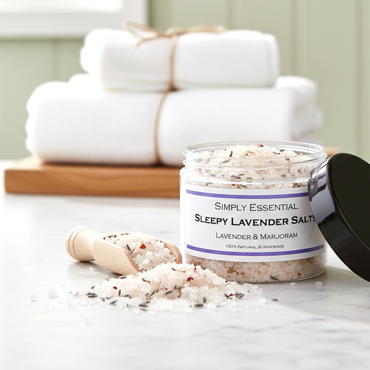 SLEEPY LAVENDER Magnesium and Pink Himalayan Bath Salts with scoop 500g LARGE