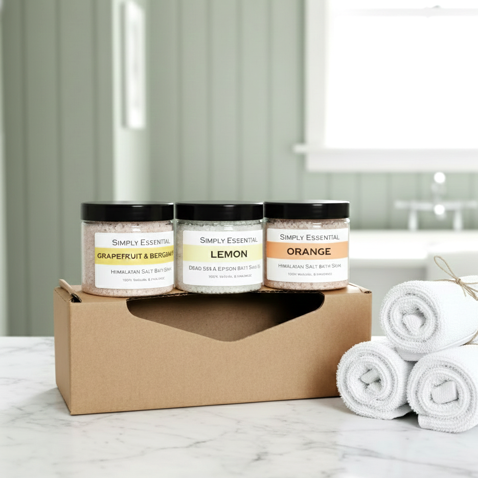 Bath Salts Gift set box - Grapefruit & Bergamot, Orange and Lemon