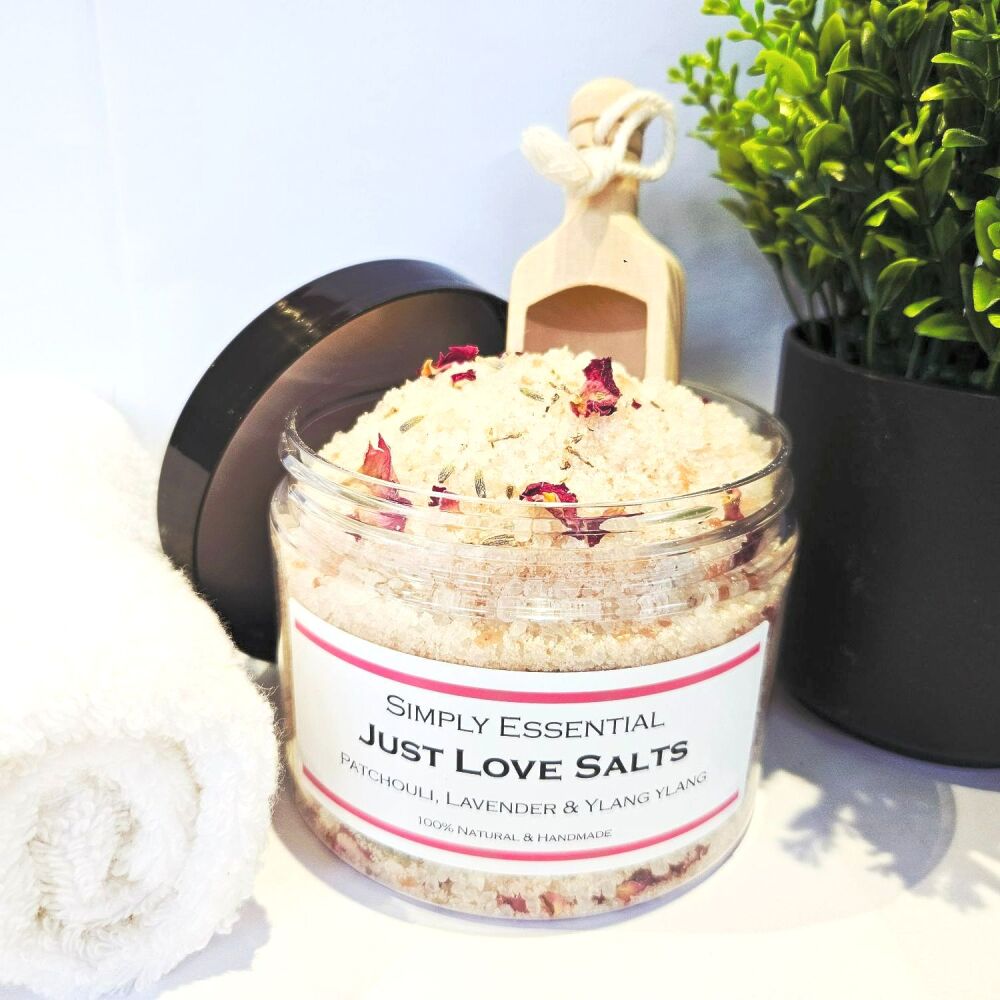 JUST LOVE Dead Sea and Pink Himalayan Bath Salts with scoop 500g LARGE