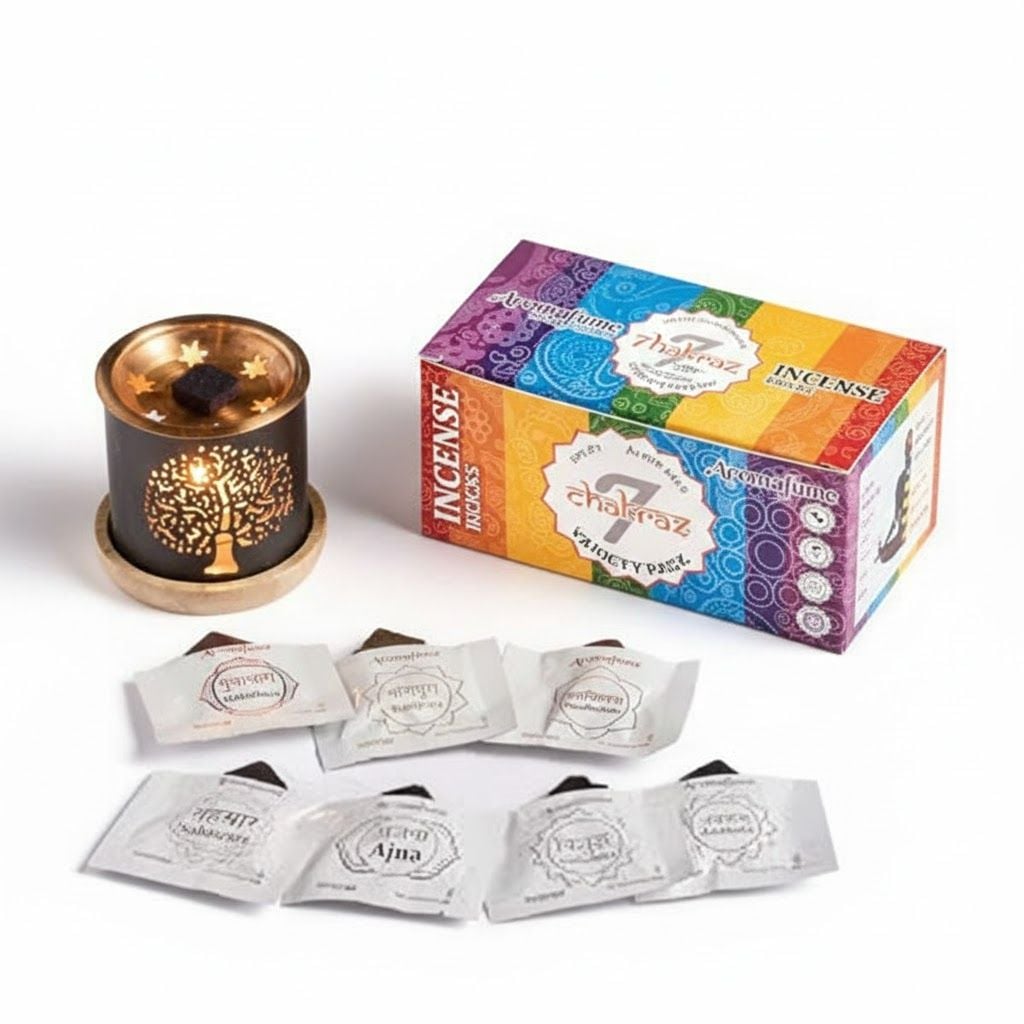 Aromafume Chakra 7 incense diffuser Plus 14 incense bricks