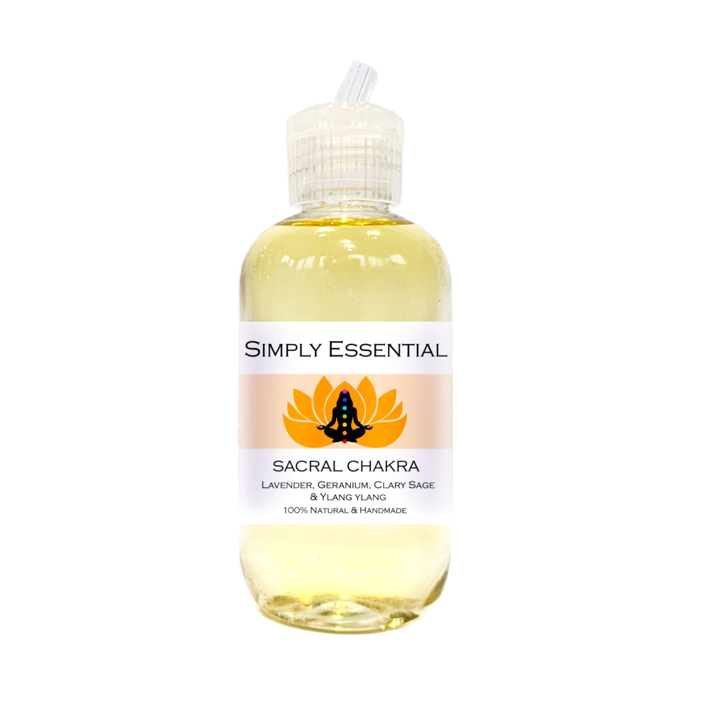 SACRAL CHAKRA MASSAGE OIL with Lavender, Geranium, Clary sage and Ylang ylang 100ml