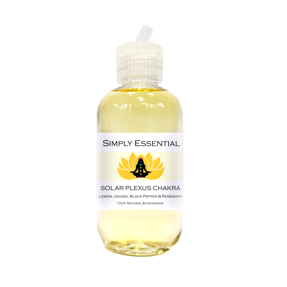 SOLAR PLEXUS CHAKRA MASSAGE OIL with Lemon, Ginger, Black Pepper and Rosemary 100ml