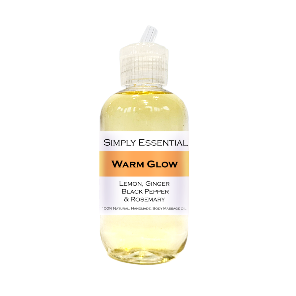 WARM GLOW MASSAGE OIL with Lemon, Ginger, Black Pepper, Ginger & Rosemary 1