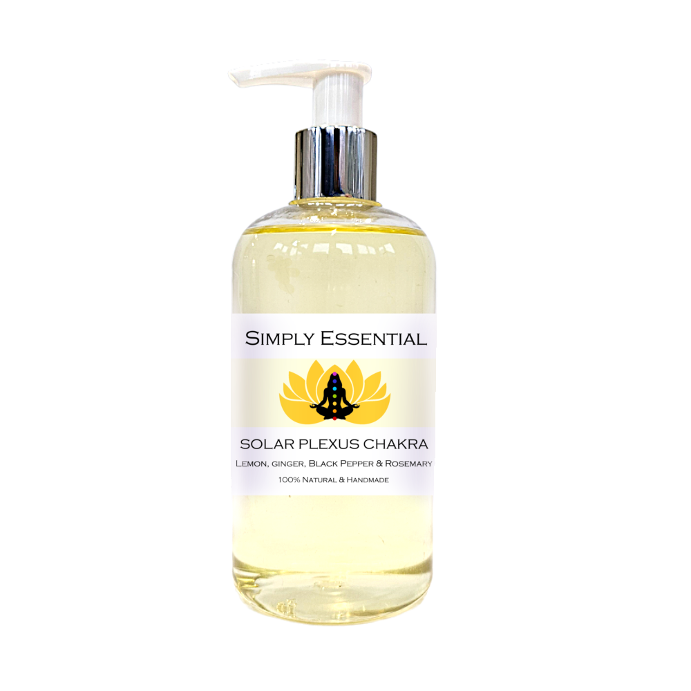 SOLAR PLEXUS CHAKRA MASSAGE OIL with Lemon, Ginger, Black Pepper and Rosemary 250ml