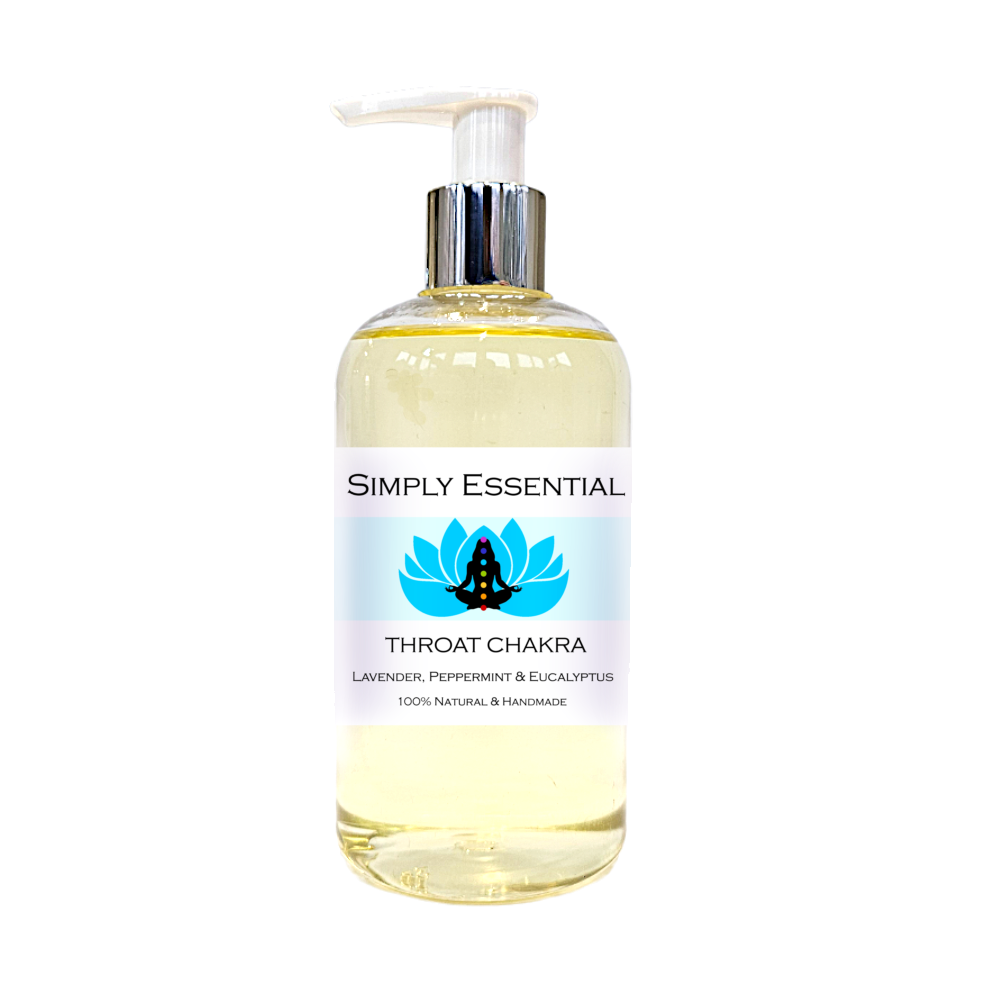 THROAT CHAKRA MASSAGE OIL with Lavender, Peppermint and Eucalyptus 250ml