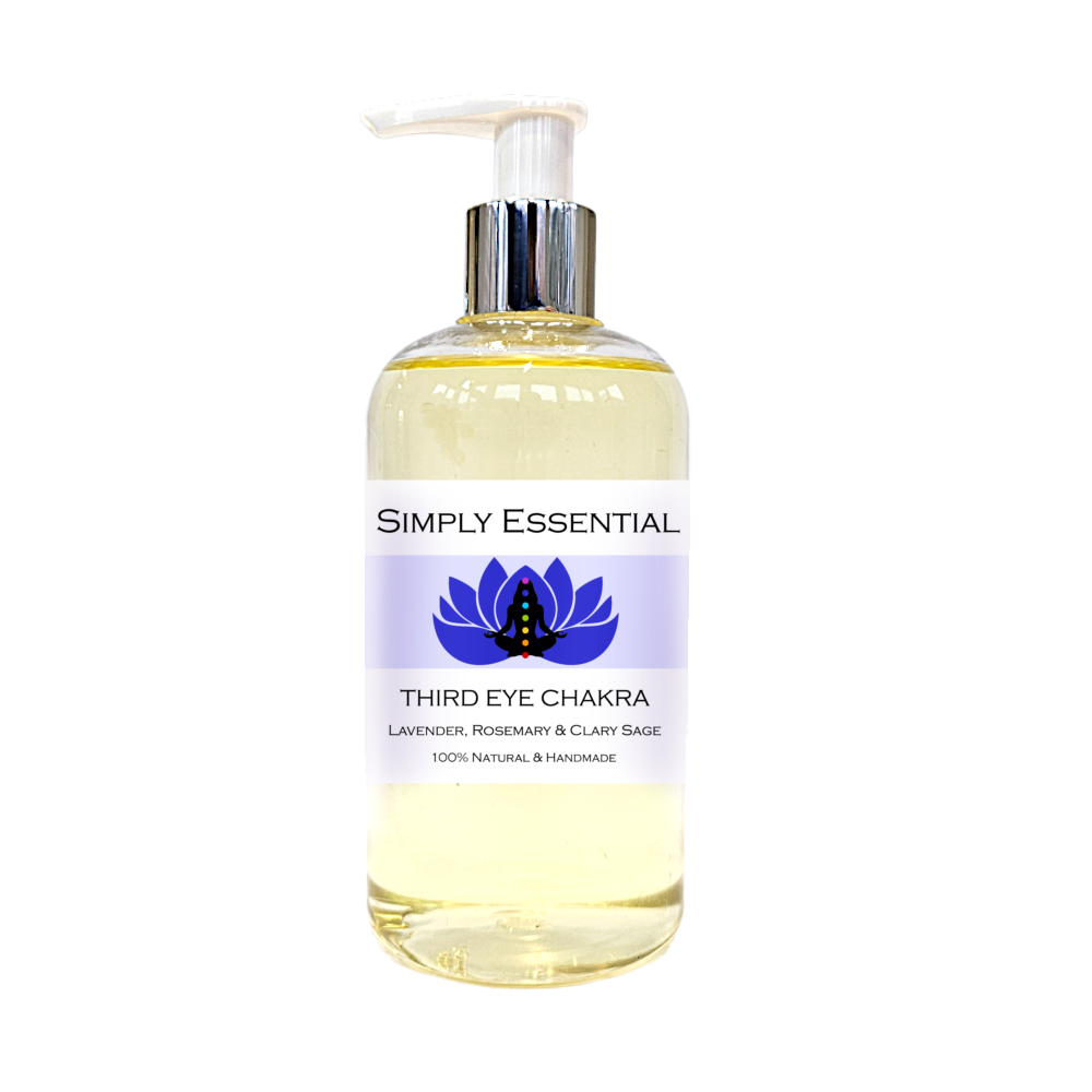 THIRD EYE CHAKRA MASSAGE OIL with Lavender, Rosemary and Clary Sage  250ml