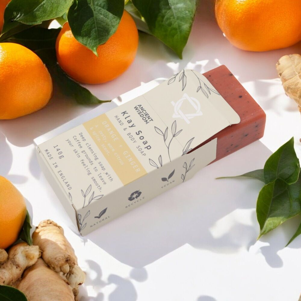 Clay Soap Bar 140g - Exfoliating Orange & Ginger