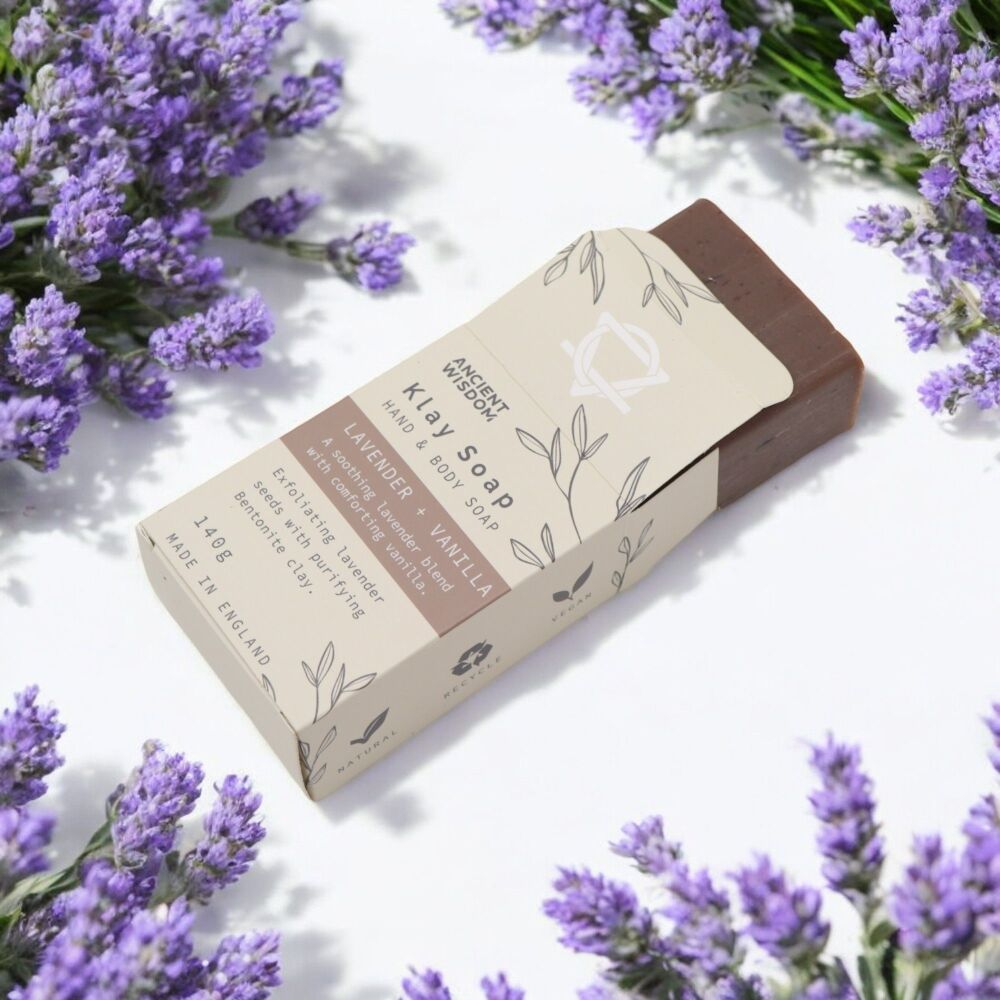 Clay Soap Bar 140g - Exfoliating Lavender & Vanilla