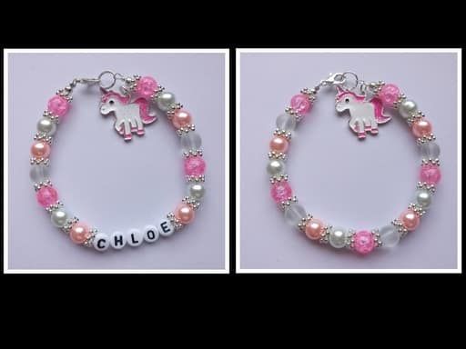Pinks & White Unicorn Bracelet