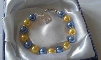 Blue & Yellow Number Bracelet