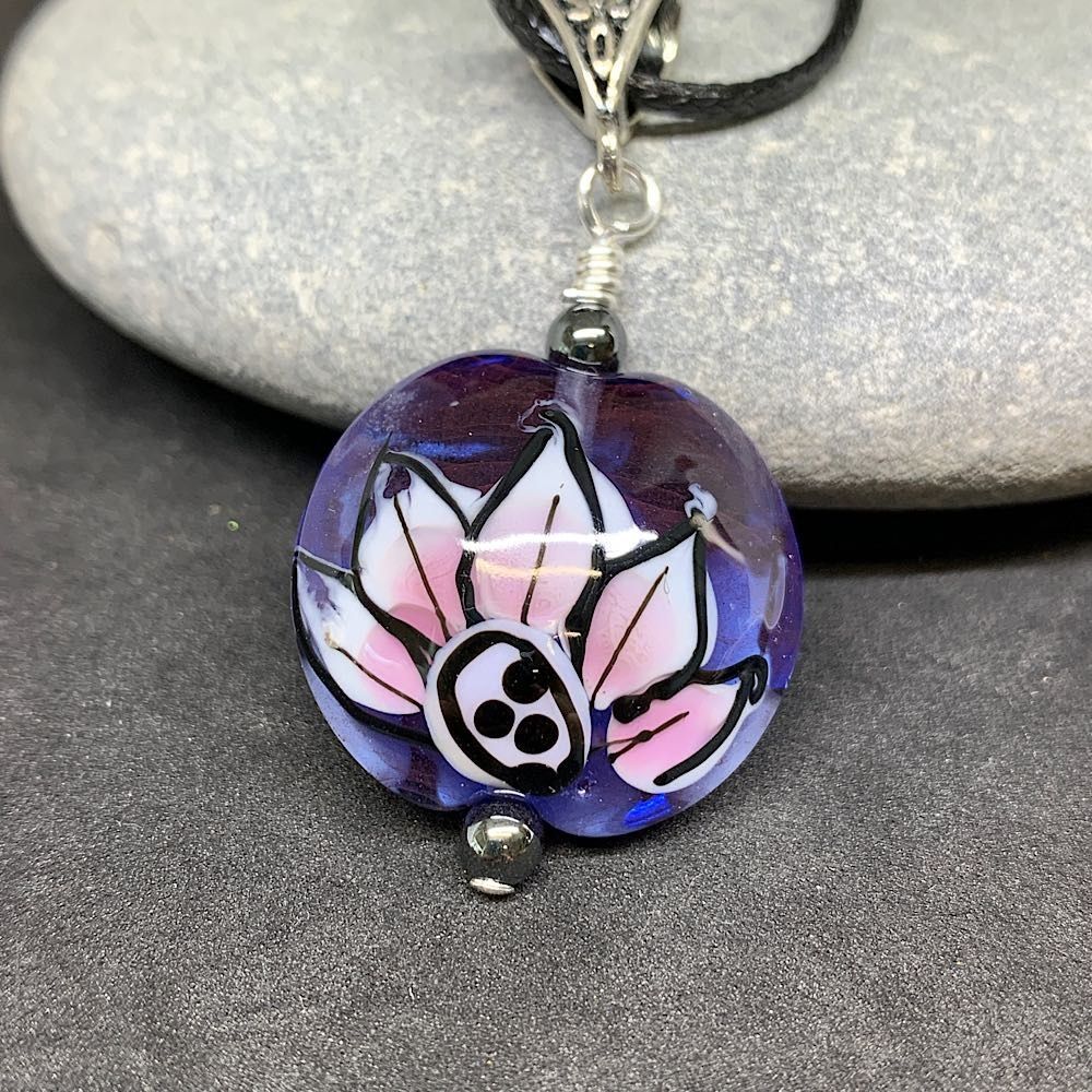 Purple flower pendant