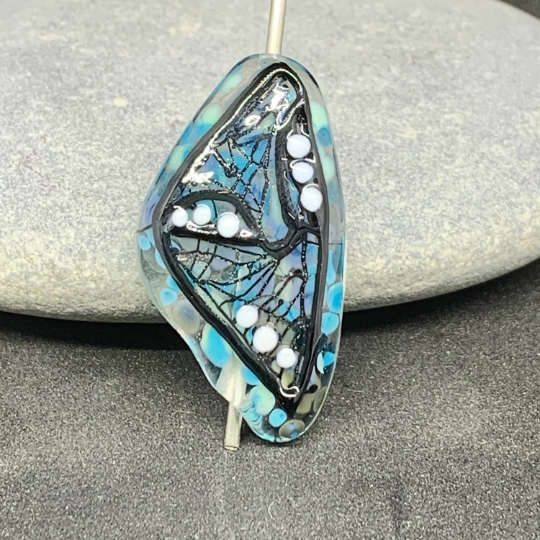 Glass butterfly wing, lampwork focal bead