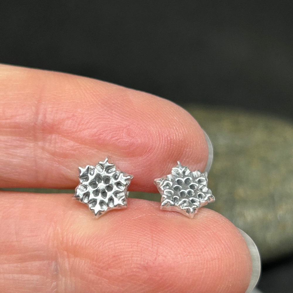 Silver snowflake earrings