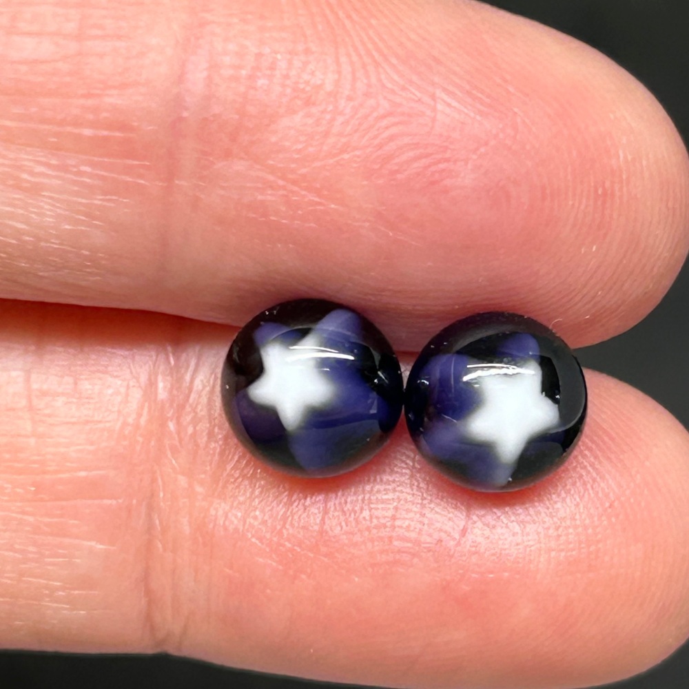 Midnight stars glass stud earrings