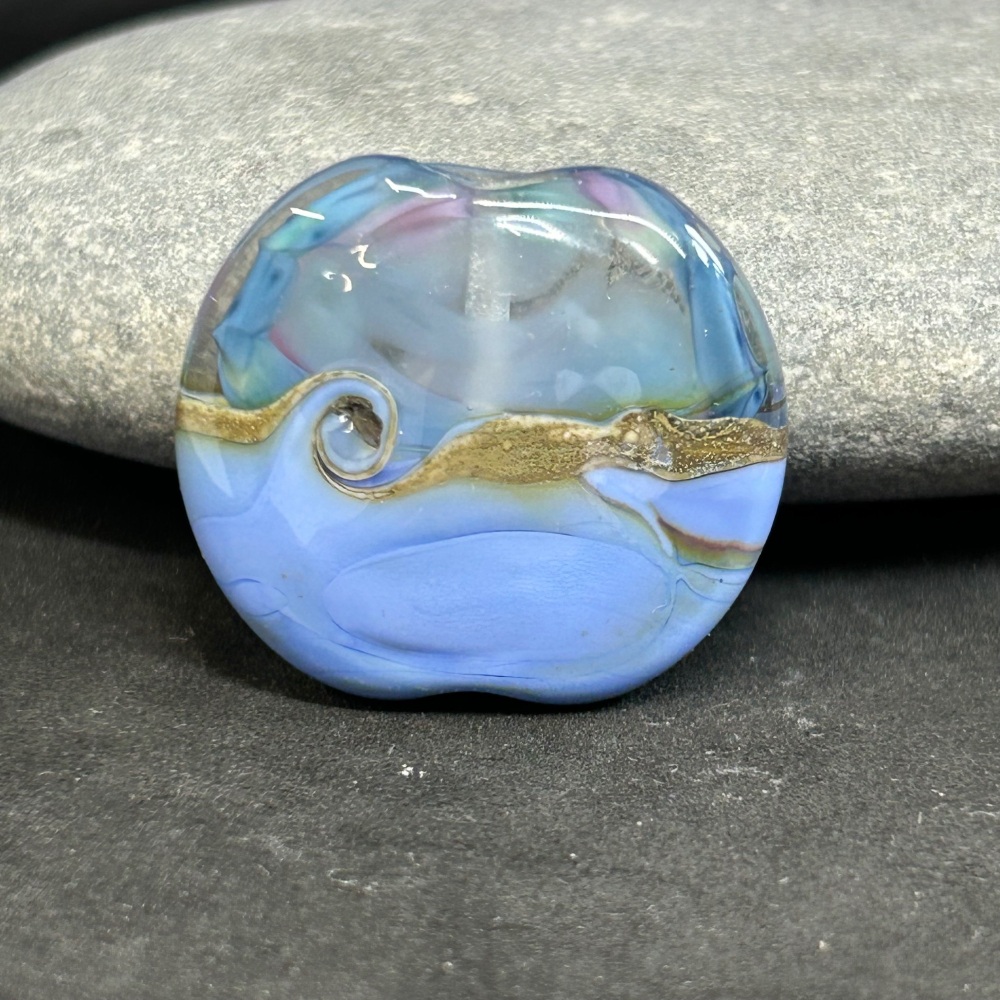 Pastel blues with blue lentil  focal bead