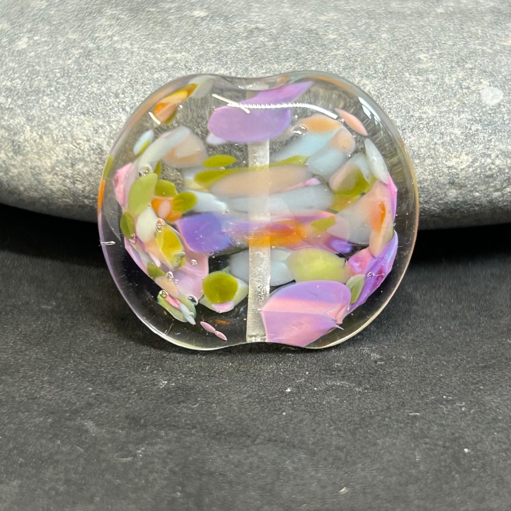 Pretty fritty  lentil focal bead
