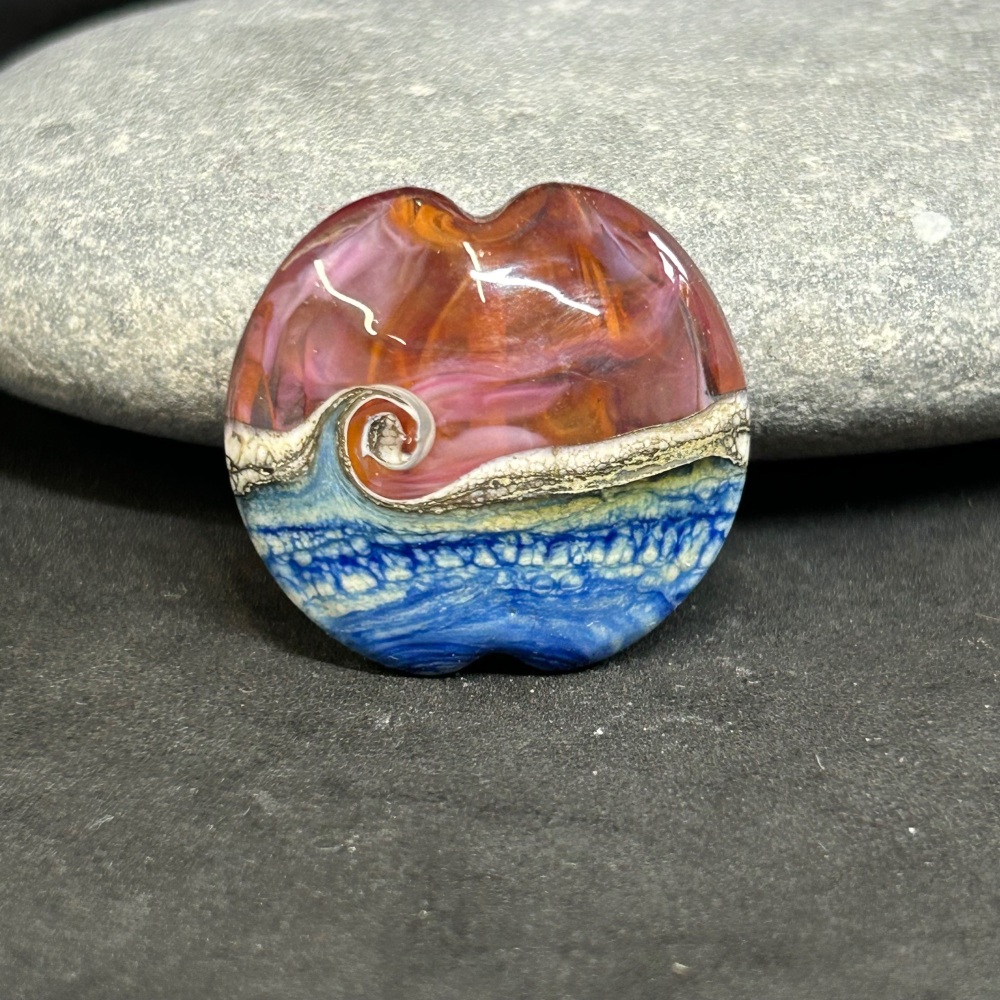 Sunset at Sea lentil focal bead