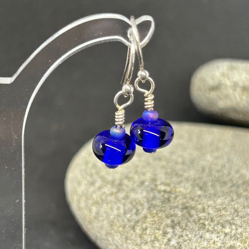 Cobalt drop earrings
