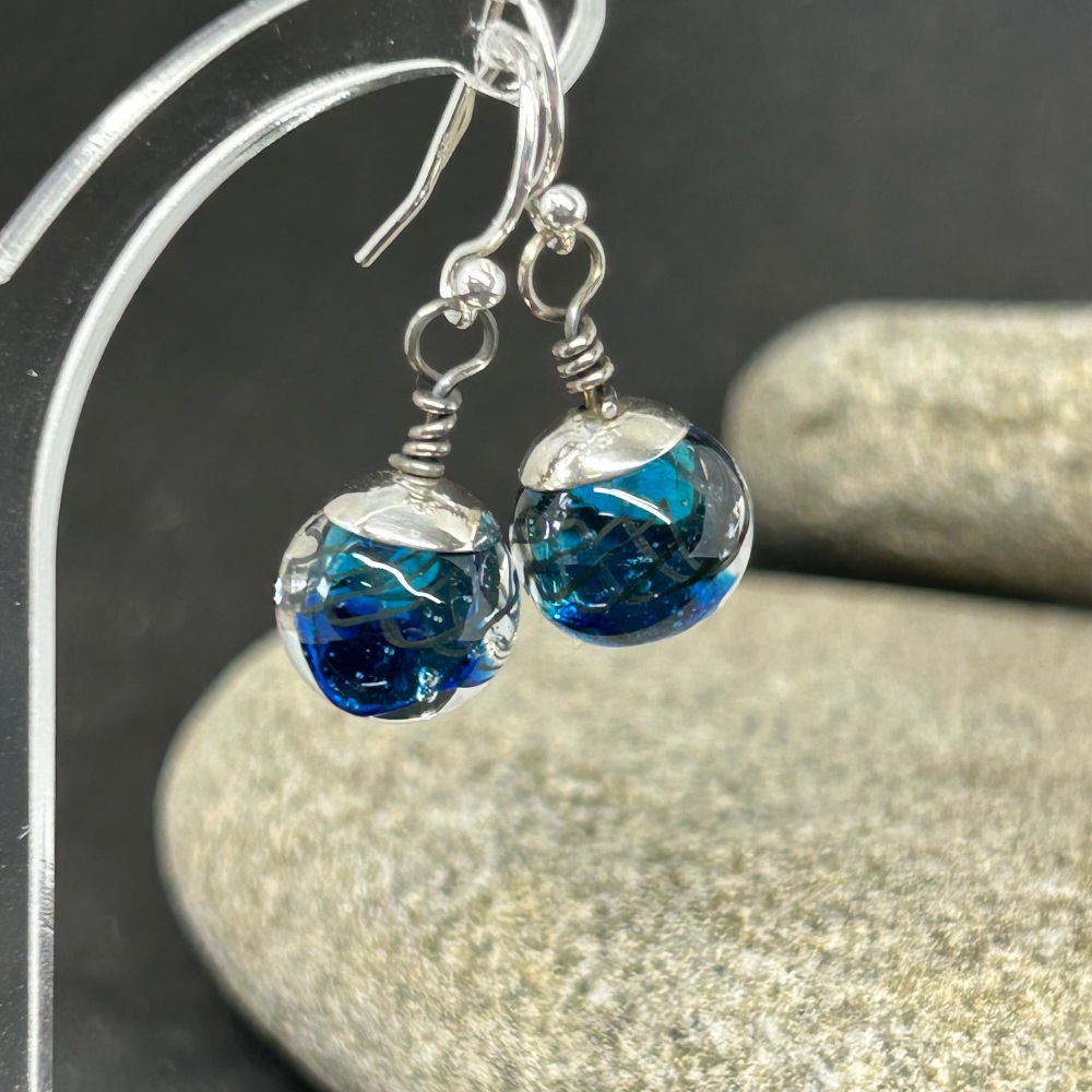 Turquoise bauble drop earrings