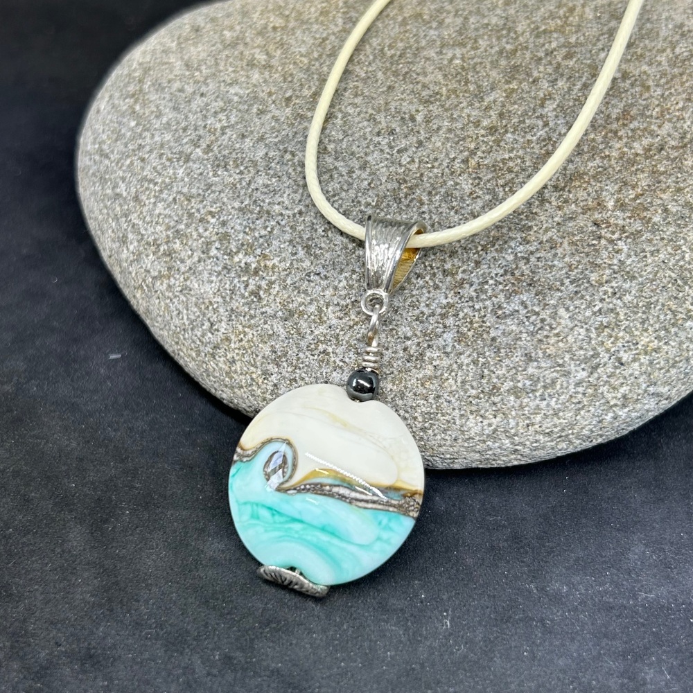 'Broad Haven’ lampwork pendant
