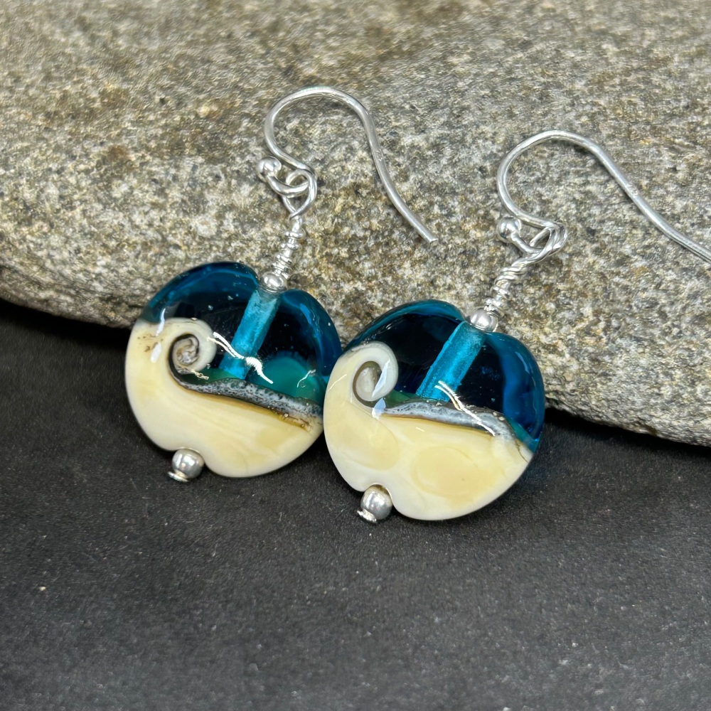 Turquoise wave  earrings